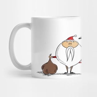 Santa Claus Delivering Gift Mug